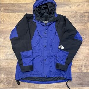 Vintage The North Face Men's Performance Gore Tex Jacket in Blue and Black